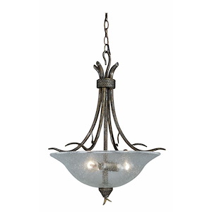 Monterey 3-Light Pendant in Rustic and Bowl Style 25 Inches Tall and 20 Inches Wide