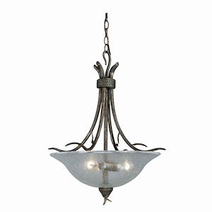 Monterey 3-Light Pendant in Rustic and Bowl Style 25 Inches Tall and 20 Inches Wide