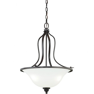 Darby 3-Light Pendant in Transitional and Bowl Style 22 Inches Tall and 18 Inches Wide