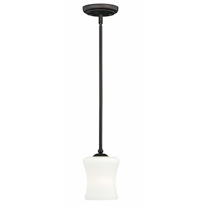 Poirot 1-Light Mini Pendant in Transitional and Cylinder Style 9.75 Inches Tall and 5 Inches Wide