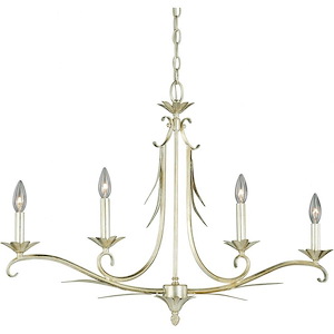 Austen 4-Light Linear Chandelier in Traditional Style 23.25 Inches Tall and 33.5 Inches Wide