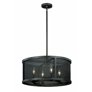 Wicker Park 4-Light Pendant in Industrial and Drum Style 16.25 Inches Tall and 20 Inches Wide - 1147670