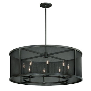 Wicker Park 8-Light Pendant in Industrial and Drum Style 21 Inch Tall and 36.5 Inches Wide