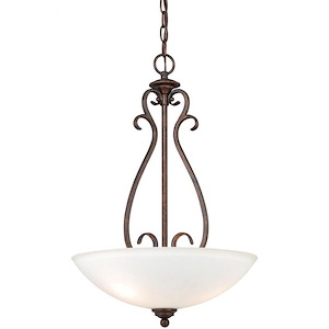 Hartford 3-Light Pendant in Transitional and Bowl Style 23.25 Inches Tall and 15.75 Inches Wide