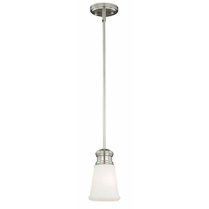 Malie 1-Light Mini Pendant in Transitional and Cone Style 14 Inches Tall and 5 Inches Wide