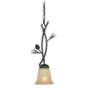 Sierra 1-Light Mini Pendant in Rustic and Bell Style 19.75 Inches Tall and 5.75 Inches Wide