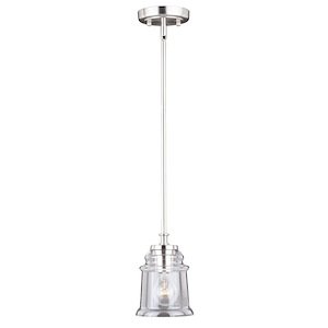 Toledo 1-Light Mini Pendant in Industrial and Jar Style 10.25 Inches Tall and 5.25 Inches Wide