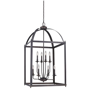 Juliet 8-Light Pendant in Transitional and Rectangular Style 47 Inches Tall and 24 Inches Wide