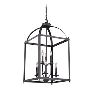 Juliet 6-Light Pendant in Transitional and Rectangular Style 36 Inches Tall and 18 Inches Wide - 588829