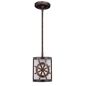 Nautique 1-Light Mini Pendant in Coastal and Cylinder Style 12.25 Inches Tall and 6.25 Inches Wide