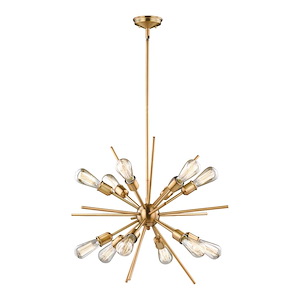 Estelle 12-Light Pendant in Mid-Century Modern and Sputnik Style 27.5 Inches Tall and 27.5 Inches Wide