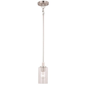 Addison 1-Light Mini Pendant in Industrial and Cylinder Style 14 Inches Tall and 4.75 Inches Wide