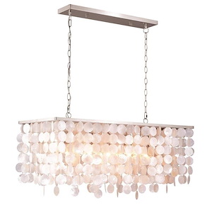 Elsa 5-Light Pendant in Transitional and Rectangular Style 18.25 Inches Tall and 36 Inches Wide - 707839