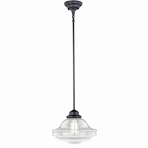 Huntley 1-Light Pendant in Farmhouse and Schoolhouse Style 14.75 Inches Tall and 12 Inches Wide