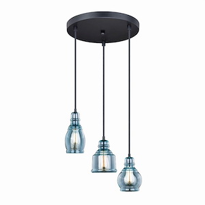 Millie 3-Light Multiple Pendants in Farmhouse Style 17.75 Inches Tall and 17.5 Inches Wide - 1073923