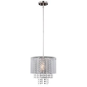 Ella 1-Light Pendant in Transitional and Drum Style 13.5 Inches Tall and 12 Inches Wide