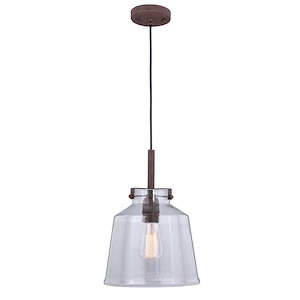 Milone 1-Light Pendant in Rustic and Jar Style 14 Inches Tall and 10 Inches Wide - 728150