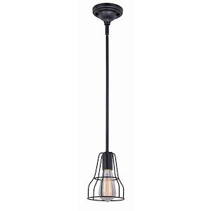 Clybourn 1-Light Mini Pendant in Industrial and Cage Style 14.38 Inches Tall and 5.38 Inches Wide
