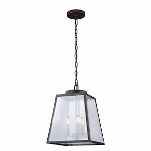 Grant 3-Light Pendant in Transitional and Geometric Style 16.25 Inches Tall and 12 Inches Wide