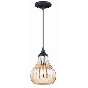 Elby 1-Light Mini Pendant in Traditional and Teardrop Style 9.5 Inches Tall and 7.5 Inches Wide