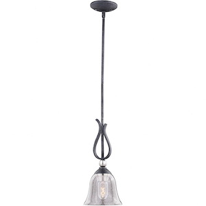 Seville 1-Light Mini Pendant in Transitional and Bell Style 17.75 Inches Tall and 6.5 Inches Wide