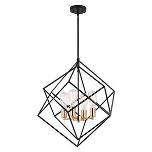 Rad 4-Light Pendant in Mid-Century Modern and Cage Style 30 Inches Tall and 23.5 Inches Wide - 515380