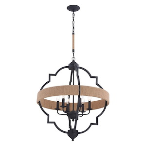 Beaumont 6-Light Pendant in Farmhouse and Cage Style 30 Inches Tall and 25 Inches Wide - 1050463
