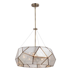 Euclid 5-Light Pendant in Mid-Century Modern and Drum Style 28.5 Inches Tall and 24 Inches Wide - 1050486