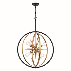 Estelle 6-Light Pendant in Mid-Century Modern and Sputnik Style 38 Inches Tall and 26.75 Inches Wide - 1073761
