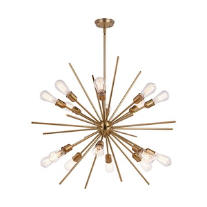 Estelle 16-Light Pendant in Mid-Century Modern and Sputnik Style 36 Inches Tall and 36 Inches Wide - 1050484