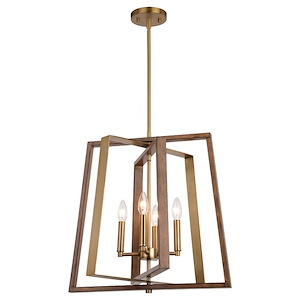 Dunning 4-Light Pendant in Transitional and Rectangular Style 20 Inches Tall and 20 Inches Wide - 1073751