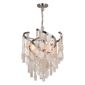 Isabel 4-Light Pendant in Glam and Waterfall Style 20.5 Inches Tall and 16 Inches Wide