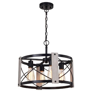 Burien - 4 Light Pendant In Farmhouse Style-15.25 Inches Tall and 18 Inches Wide