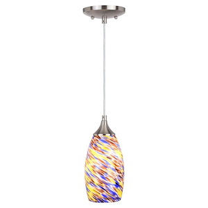 Milano - 1 Light Mini Pendant-9.75 Inches Tall and 4.75 Inches Wide
