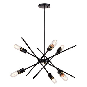 Halsted - 6 Light Pendant In Mid-Century Modern Style-14.25 Inches Tall and 24.25 Inches Wide