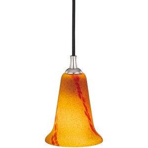 Milano 1-Light Mini Pendant in Transitional and Bell Style 6.5 Inches Tall and 4.5 Inches Wide - 1152479