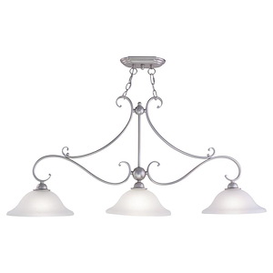 Monrovia 3-Light Linear Chandelier in Transitional Style 20.25 Inches Tall and 43.75 Inches Wide