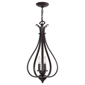 Monrovia 3-Light Pendant in Transitional and Cage Style 24 Inches Tall and 11.25 Inches Wide