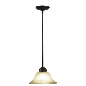 Da Vinci 1-Light Mini Pendant in Transitional and Bell Style 16.38 Inches Tall and 9.75 Inches Wide - 188006