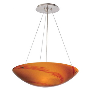 Milano 3-Light Pendant in Transitional and Bowl Style 10 Inches Tall and 15.75 Inches Wide