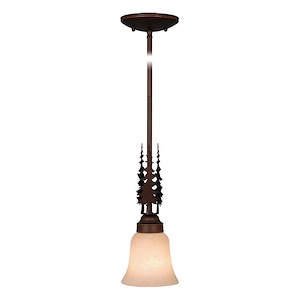 Yosemite 1-Light Mini Pendant in Rustic and Bell Style 18.5 Inches Tall and 5 Inches Wide - 1074121