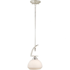 Solna 1-Light Mini Pendant in Transitional and Dome Style 13.5 Inches Tall and 7 Inches Wide