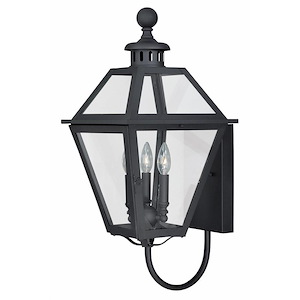 Nottingham 3-Light Outdoor Wall Sconce in Transitional and Lantern Style 26.75 Inches Tall and 12 Inches Wide