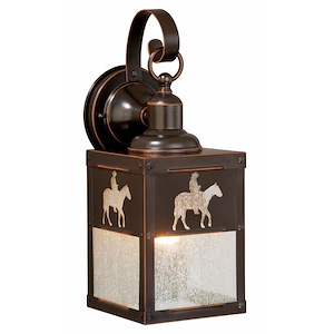 Trail 1-Light Outdoor Wall Sconce in Rustic and Lantern Style 13 Inches Tall and 5 Inches Wide