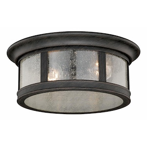 Hanover 2-Light Outdoor Ceiling in Traditional and Drum Style 4.75 Inches Tall and 12 Inches Wide