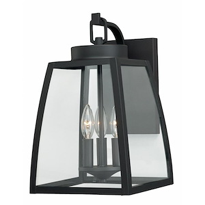 Granville 3-Light Outdoor Wall Sconce in Transitional and Lantern Style 16.5 Inches Tall and 10 Inches Wide - 515591