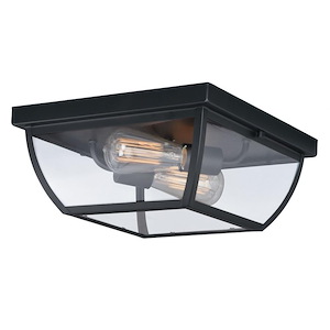 Granville 2-Light Outdoor Ceiling in Transitional and Square Style 5.75 Inches Tall and 12.5 Inches Wide - 515588