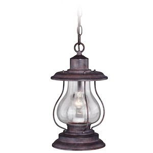 Dockside 1-Light Outdoor Pendant in Coastal and Lantern Style 14.75 Inches Tall and 8 Inches Wide