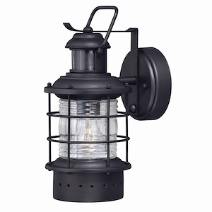 Hyannis 1-Light Outdoor Motion Sensor in Coastal and Lantern Style 12 Inches Tall and 5.5 Inches Wide