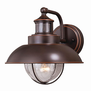 Harwich 1-Light Outdoor Motion Sensor in Coastal and Barn Style 10 Inches Tall and 10 Inches Wide